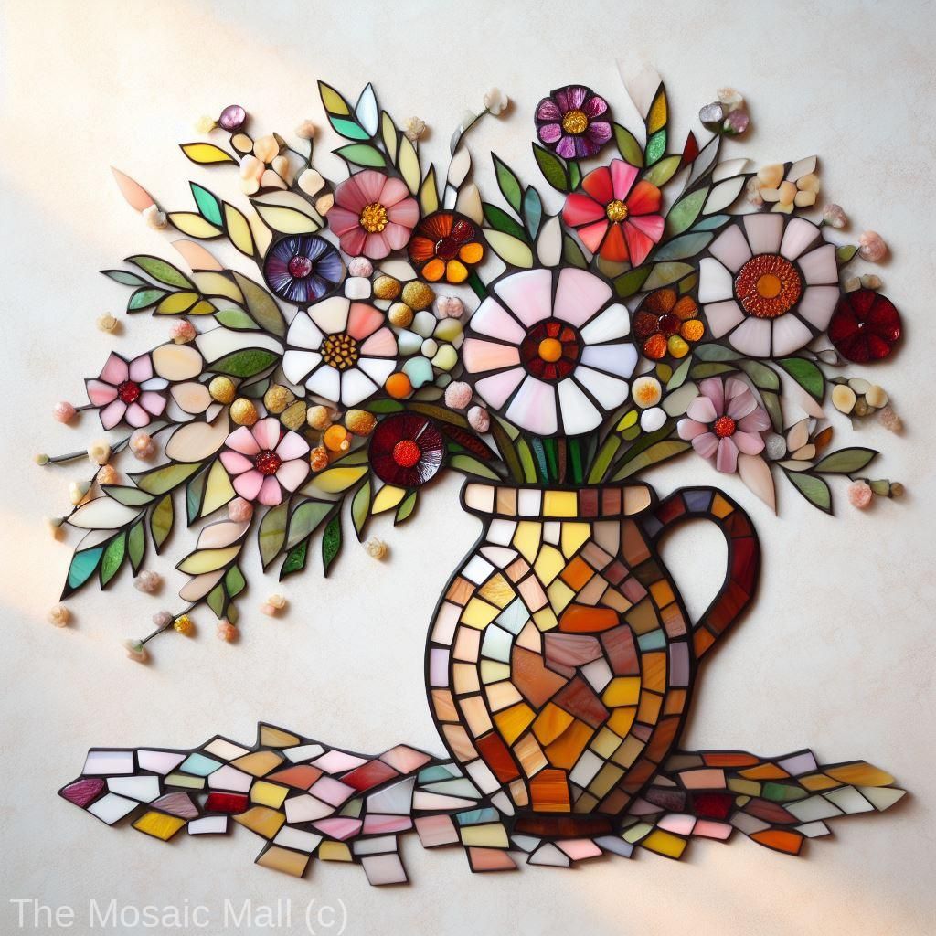 mosaic stained glass themosaicmall vaseflowers13